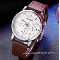 SANDA 1034 Business Mens Luxury Watch Waterproof Three-eye Six-pin Casual Men Quartz Leather Watch